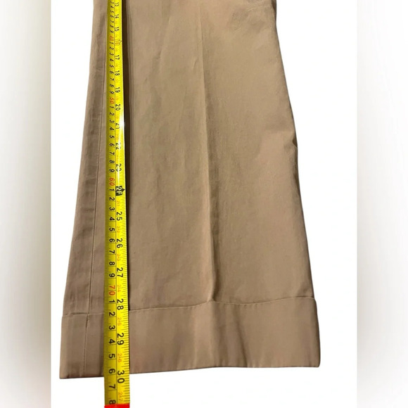 INCOTEX Solid Khaki Brown 100% Cotton Mens Luxury Flat Front Pants Trousers - 38 - Picture 11 of 11